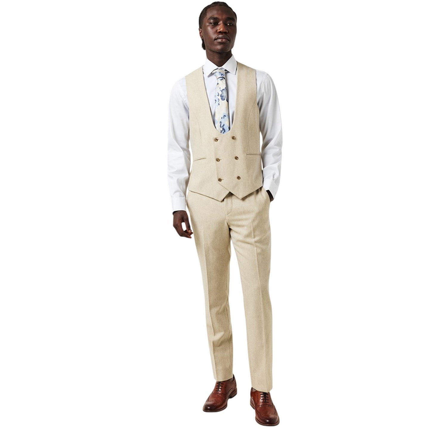 Neutral - Pack Shot - Without Prejudice Mens Archer Donegal Waistcoat