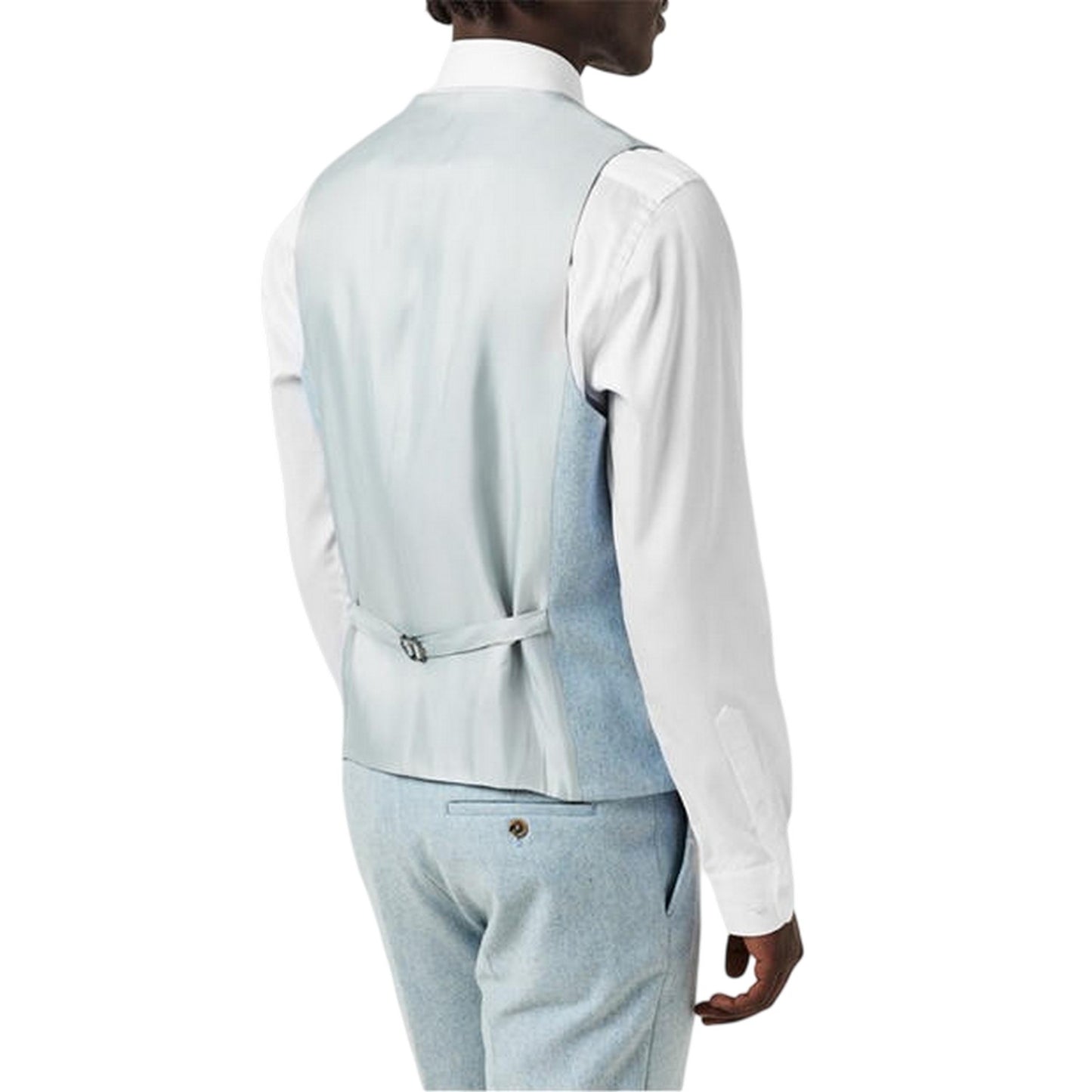 Blue - Side - Without Prejudice Mens Archer Donegal Waistcoat