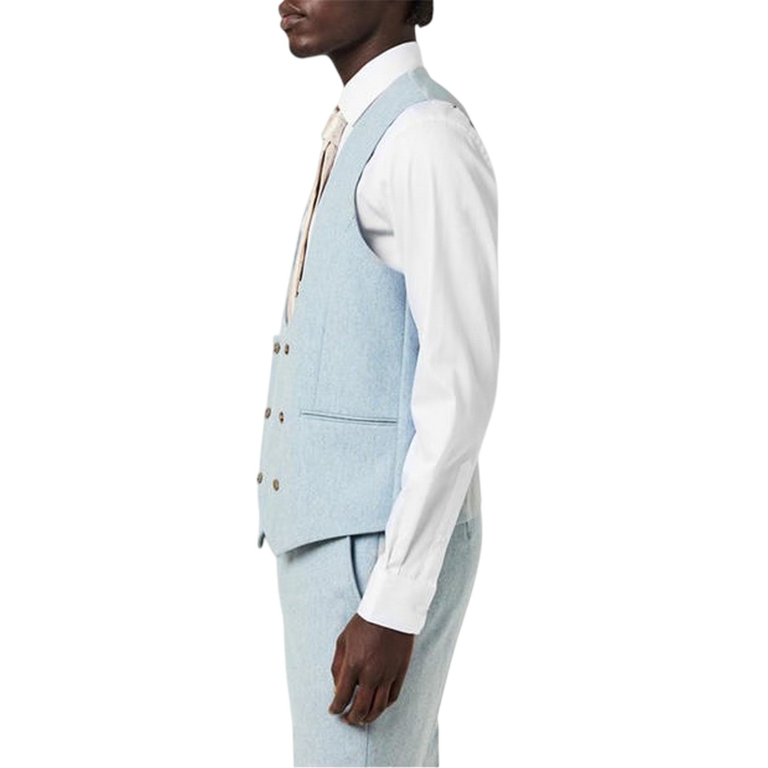 Blue - Lifestyle - Without Prejudice Mens Archer Donegal Waistcoat