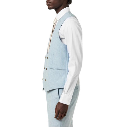 Blue - Lifestyle - Without Prejudice Mens Archer Donegal Waistcoat