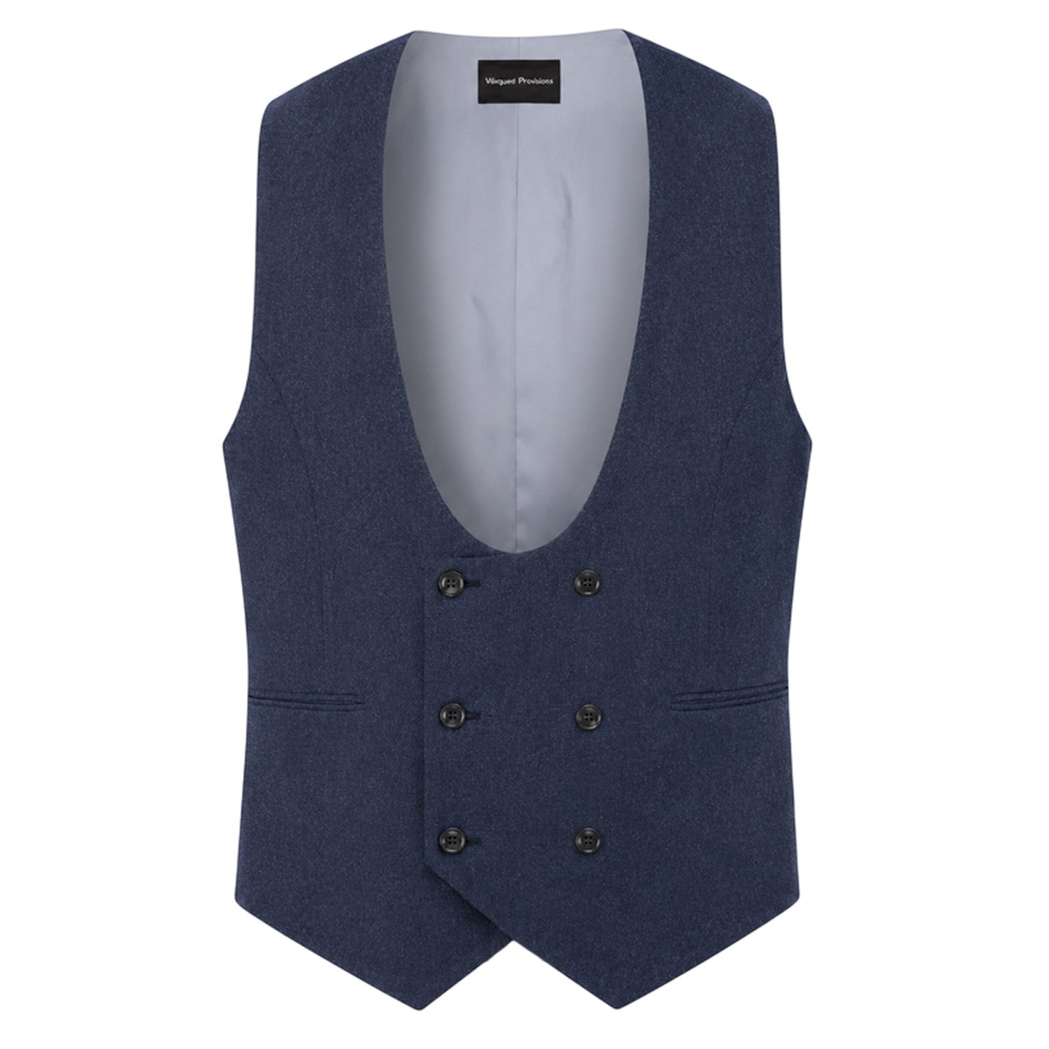Navy Blue - Front - Without Prejudice Mens Archer Donegal Waistcoat