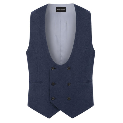 Navy Blue - Front - Without Prejudice Mens Archer Donegal Waistcoat