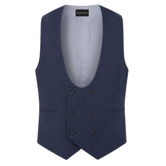 Navy Blue - Front - Without Prejudice Mens Archer Donegal Waistcoat