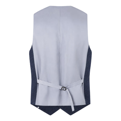 Navy Blue - Back - Without Prejudice Mens Archer Donegal Waistcoat