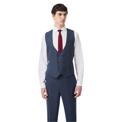 Navy Blue - Side - Without Prejudice Mens Archer Donegal Waistcoat