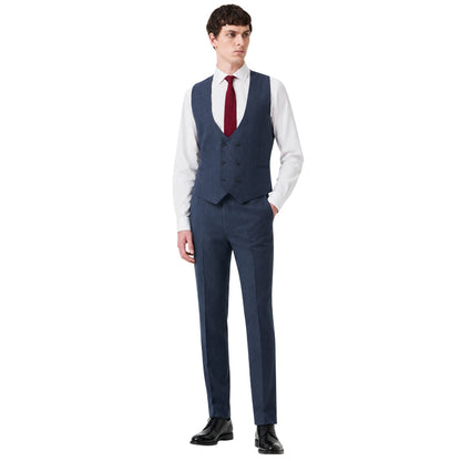 Navy Blue - Pack Shot - Without Prejudice Mens Archer Donegal Waistcoat