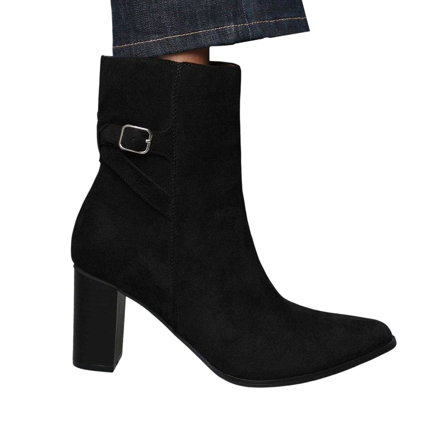 Black - Front - Where´s That From Womens-Ladies Suedette Block Heel Ankle Boots