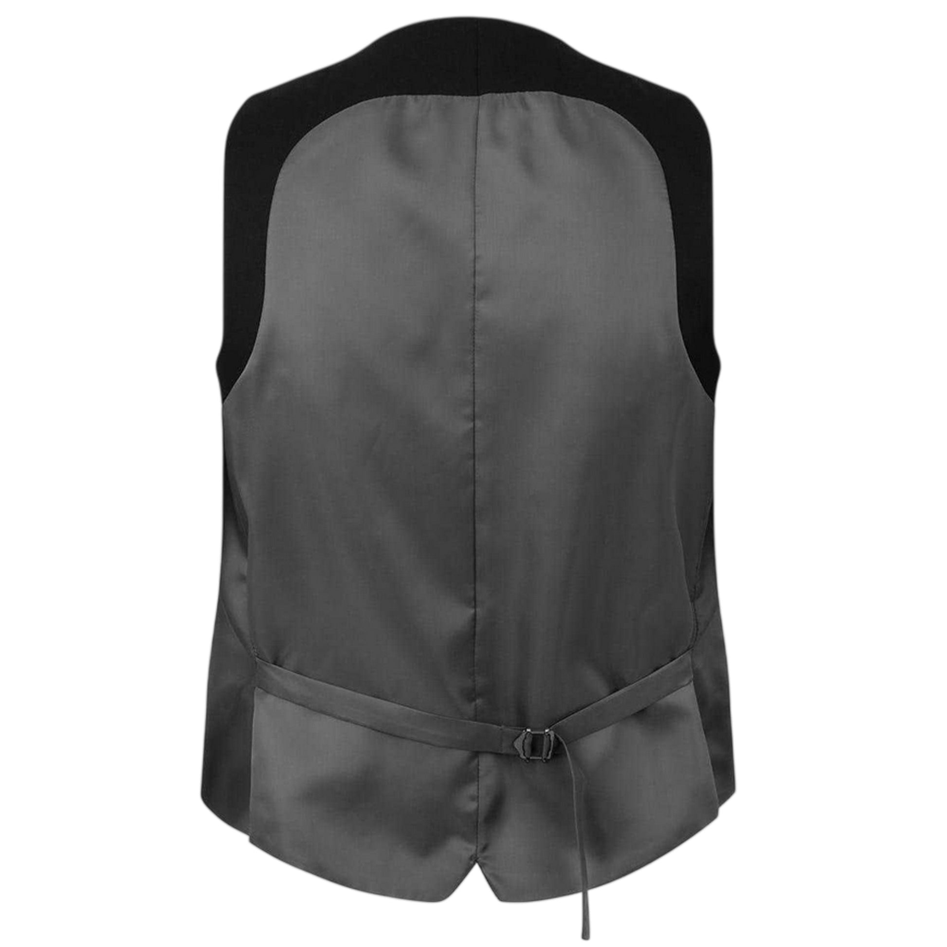 Black - Back - Twisted Tailor Mens Slim Waistcoat