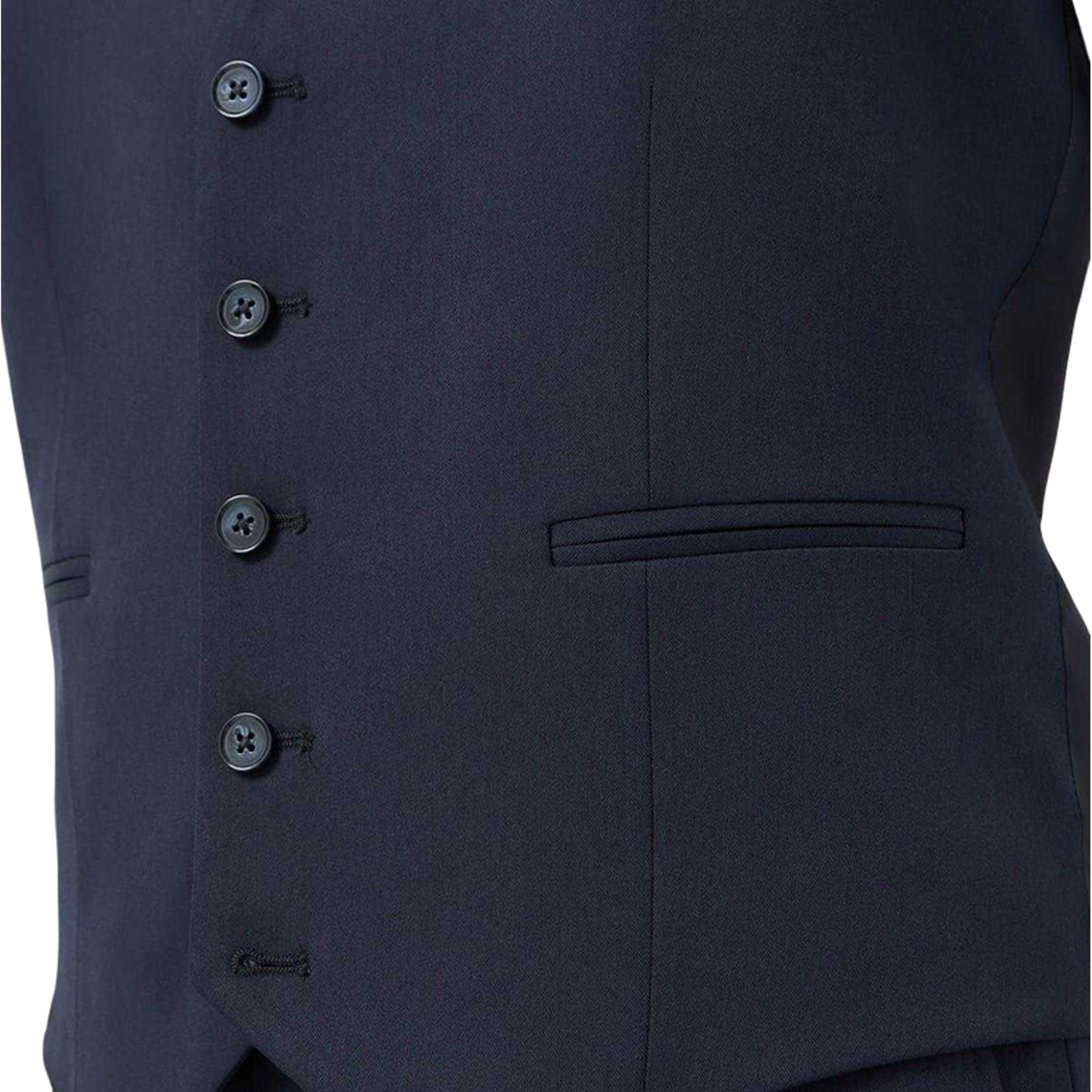 Navy - Side - Twisted Tailor Mens Slim Waistcoat
