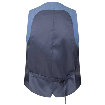 Light Blue - Back - Twisted Tailor Mens Slim Waistcoat