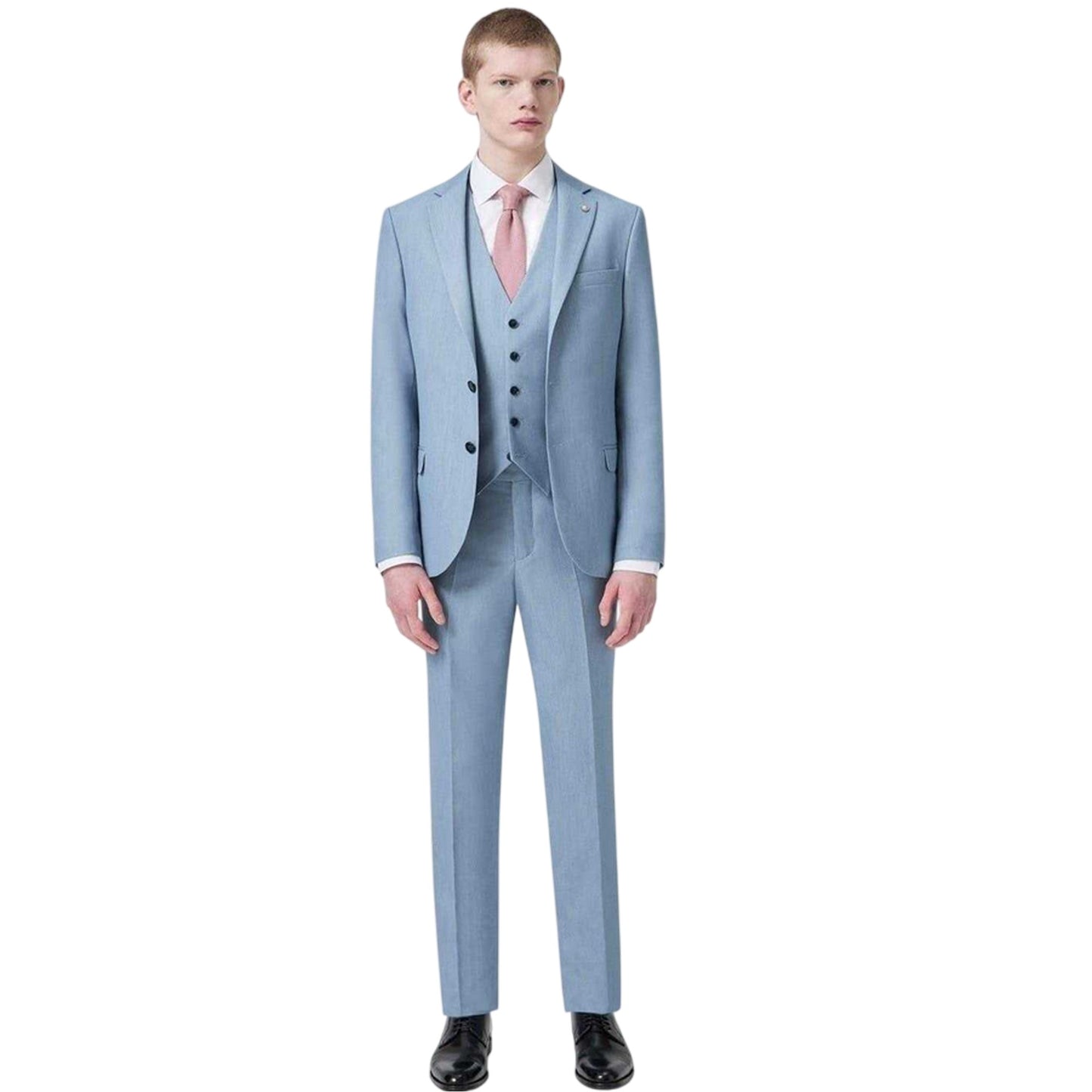 Light Blue - Lifestyle - Twisted Tailor Mens Slim Waistcoat