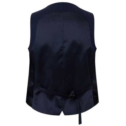Navy - Back - Twisted Tailor Mens Slim Waistcoat