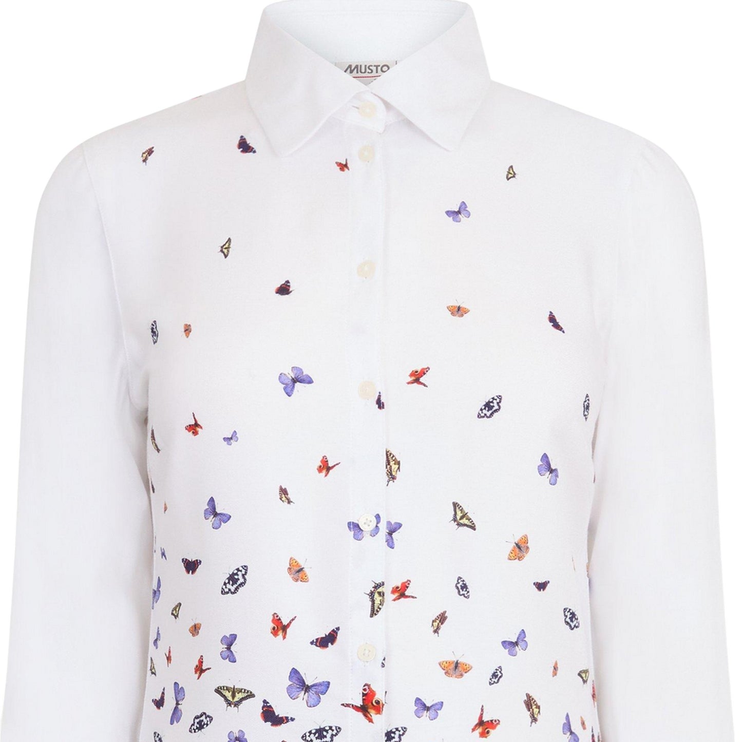 White - Side - Musto Womens-Ladies Country Butterflies Shirt