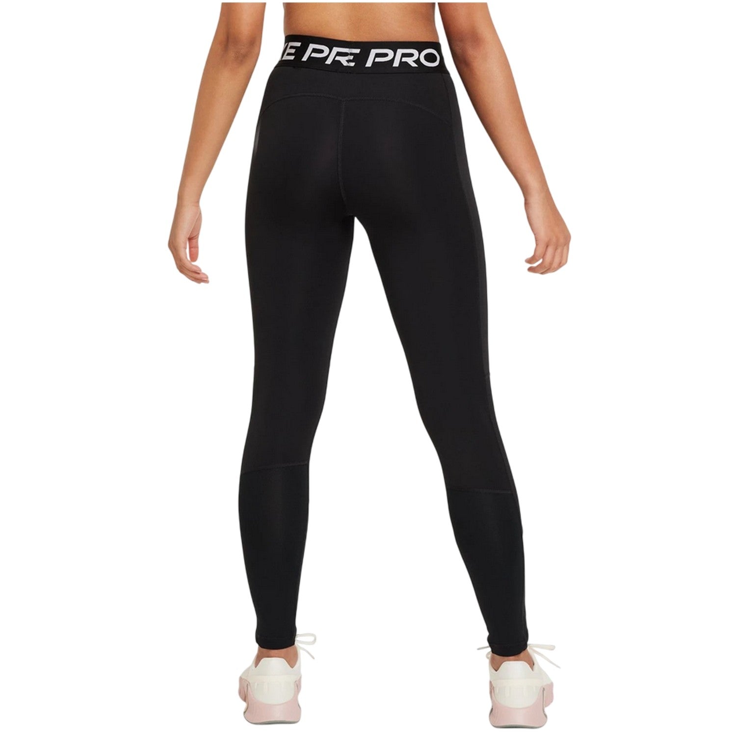 Black-White - Back - Nike Girls Pro Tights