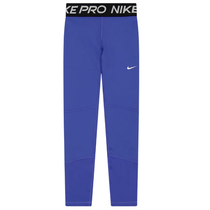 Blue-White - Front - Nike Girls Pro Tights