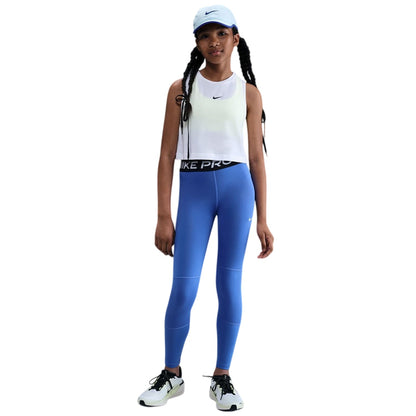 Blue-White - Pack Shot - Nike Girls Pro Tights