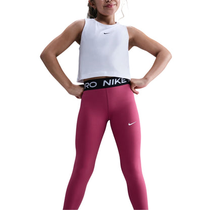 Beet Red - Side - Nike Girls Pro Tights