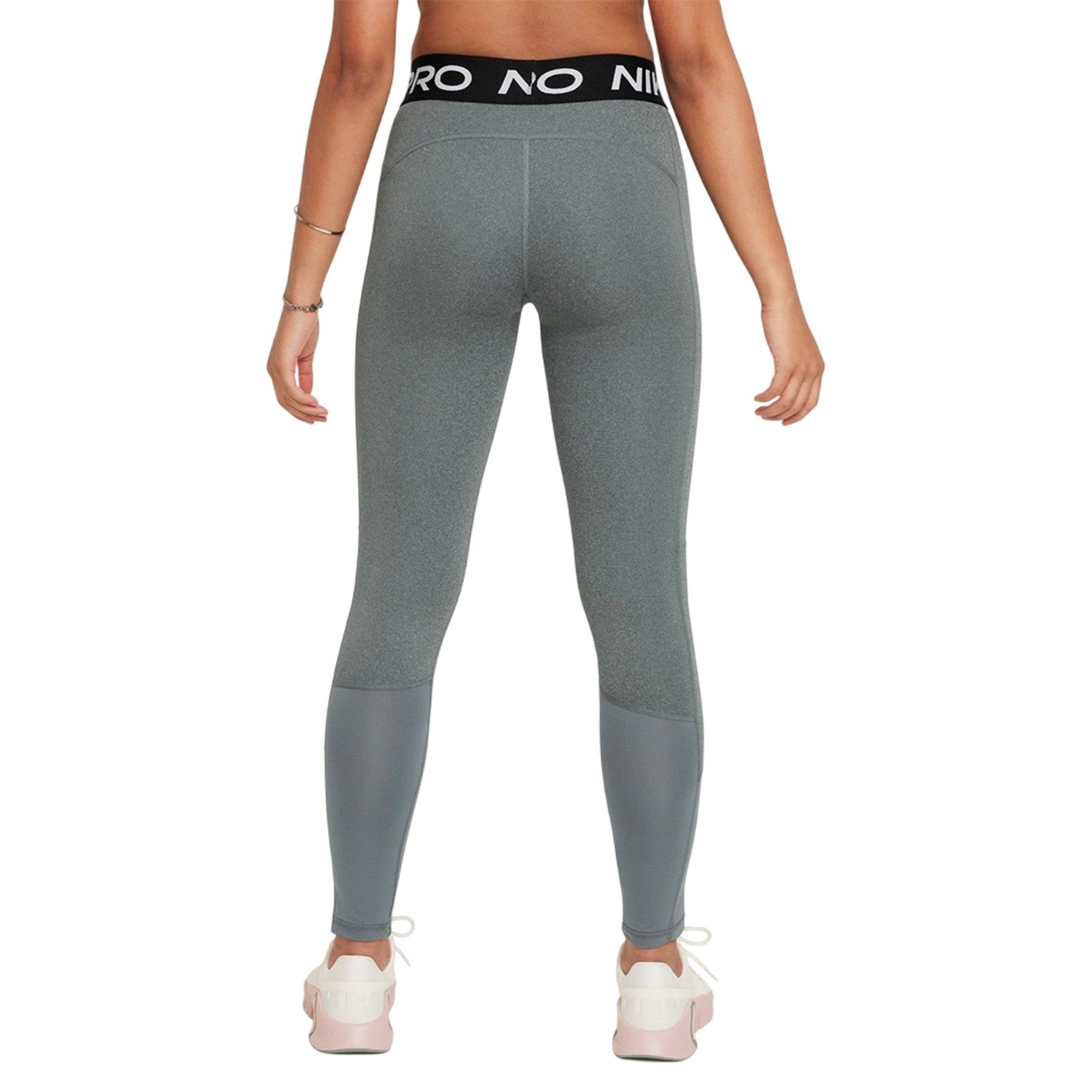 Carbon Heather - Back - Nike Girls Pro Tights
