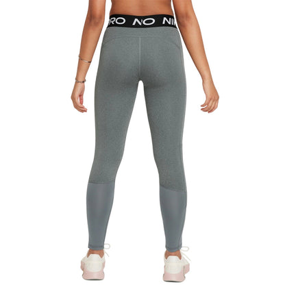 Carbon Heather - Back - Nike Girls Pro Tights