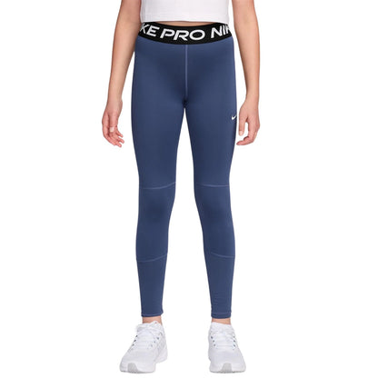 Mystic Blue - Front - Nike Girls Pro Tights