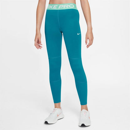 Arctic Green - Front - Nike Girls Pro Tights