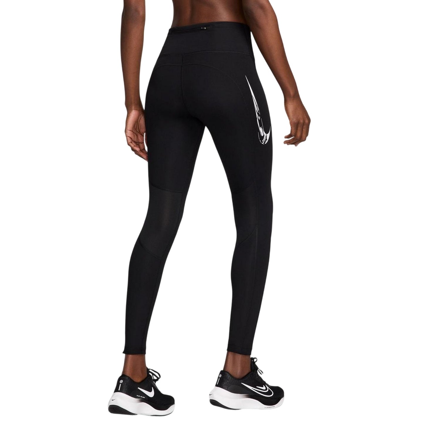 Black-White - Back - Nike Womens-Ladies Fast Dri-FIT Leggings