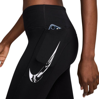 Black-White - Pack Shot - Nike Womens-Ladies Fast Dri-FIT Leggings