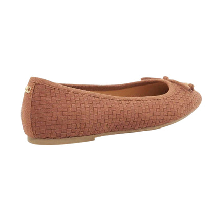 Tan - Back - Dune London Womens-Ladies Lo Harries Ballet Flats