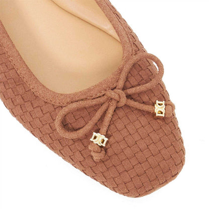 Tan - Pack Shot - Dune London Womens-Ladies Lo Harries Ballet Flats