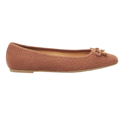 Tan - Front - Dune London Womens-Ladies Lo Harries Ballet Flats