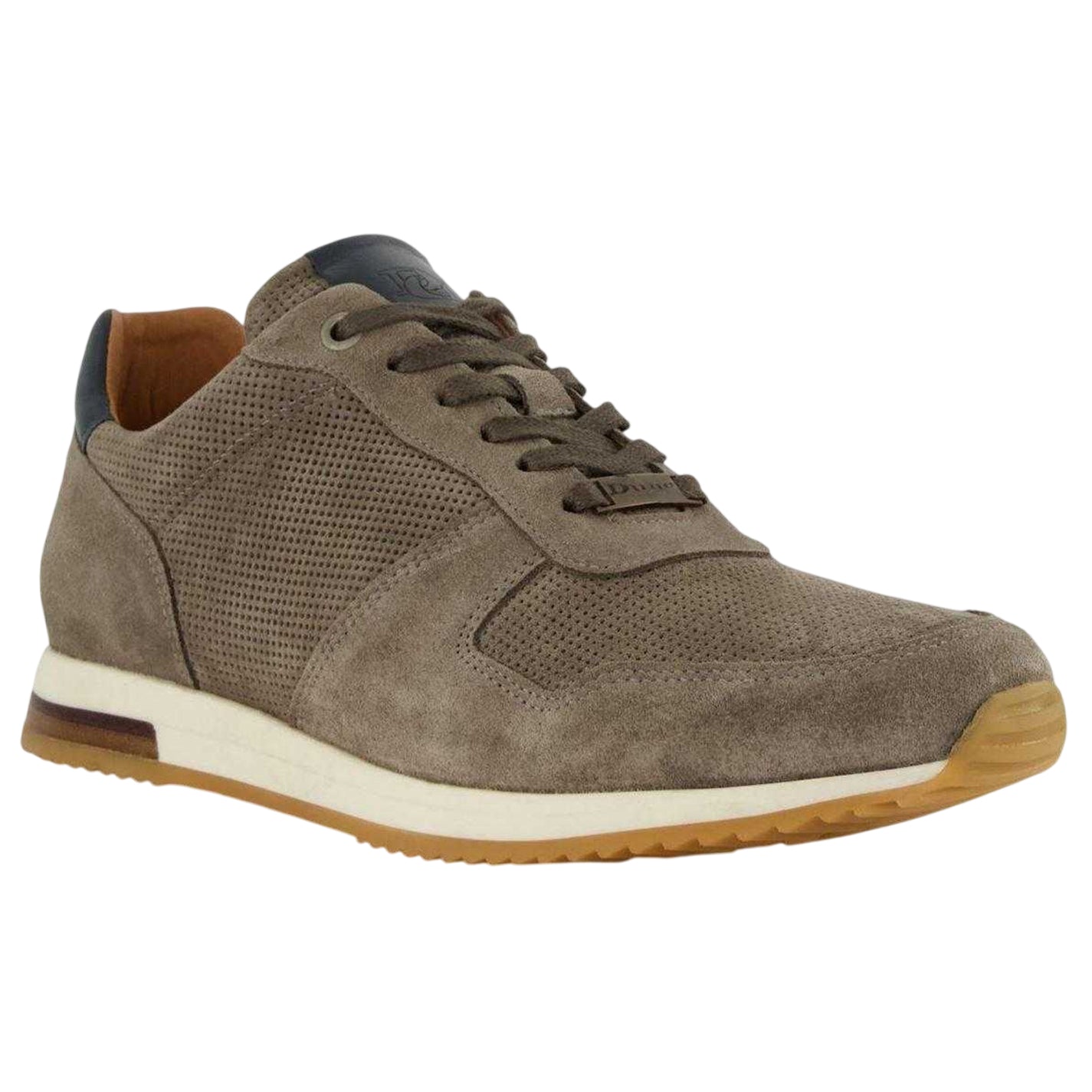 Grey - Lifestyle - Dune London Mens Lo Trilogy Textured Lace Up Trainers