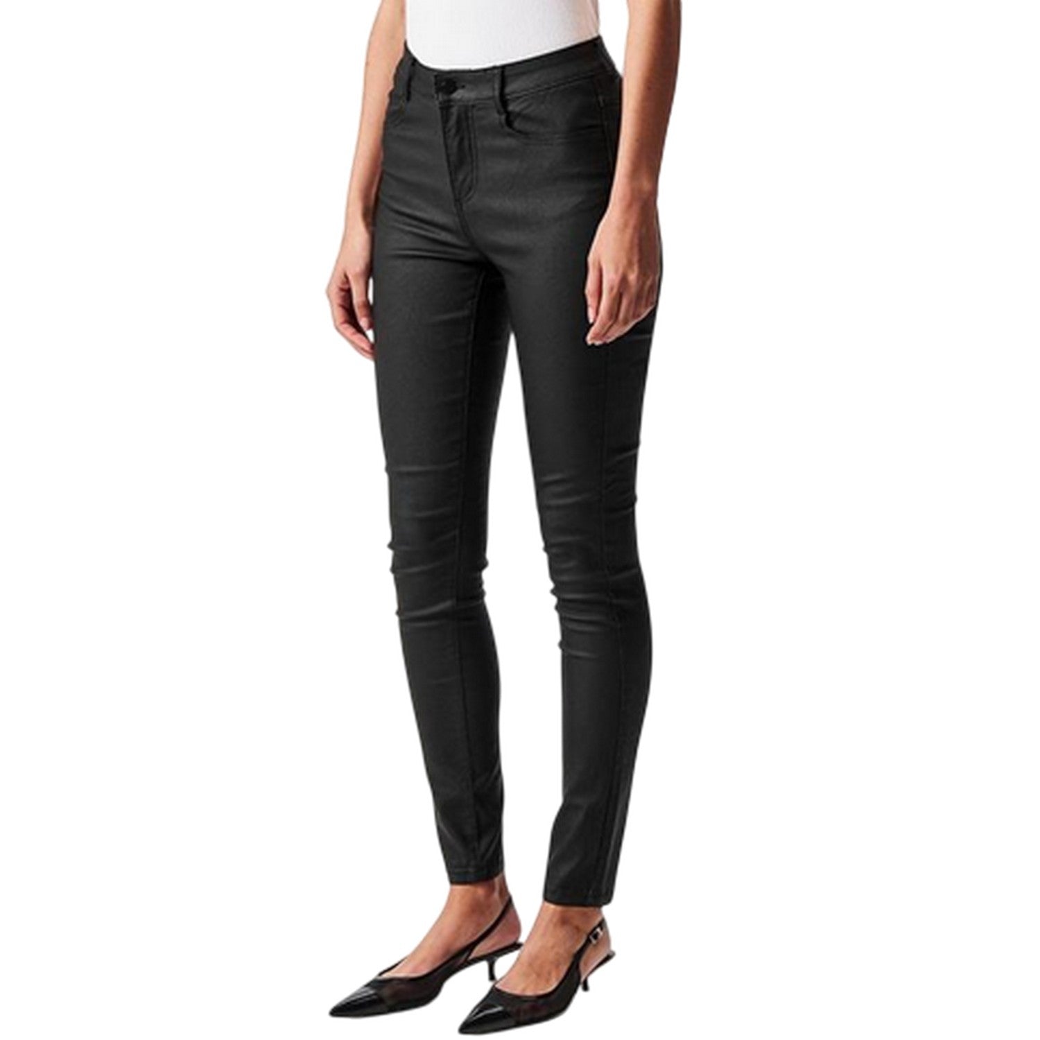 Black - Side - Vila Womens-Ladies Skinny Leggings