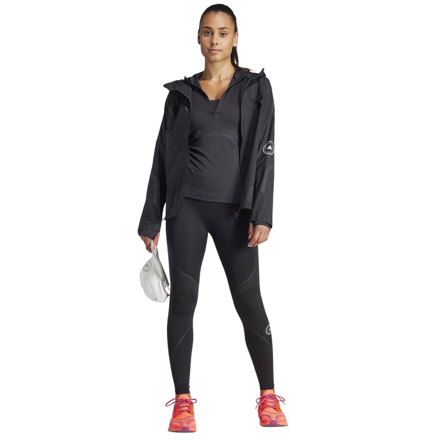 Black - Close up - Adidas Womens-Ladies Leggings