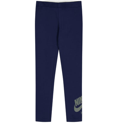 Midnight Navy - Front - Nike Girls Air Logo Leggings