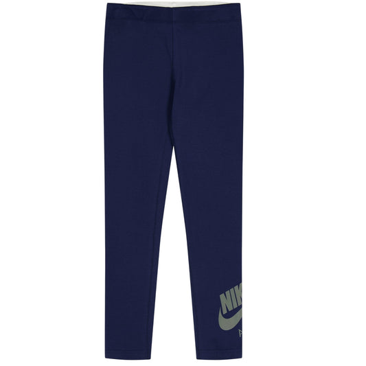 Midnight Navy - Front - Nike Girls Air Logo Leggings