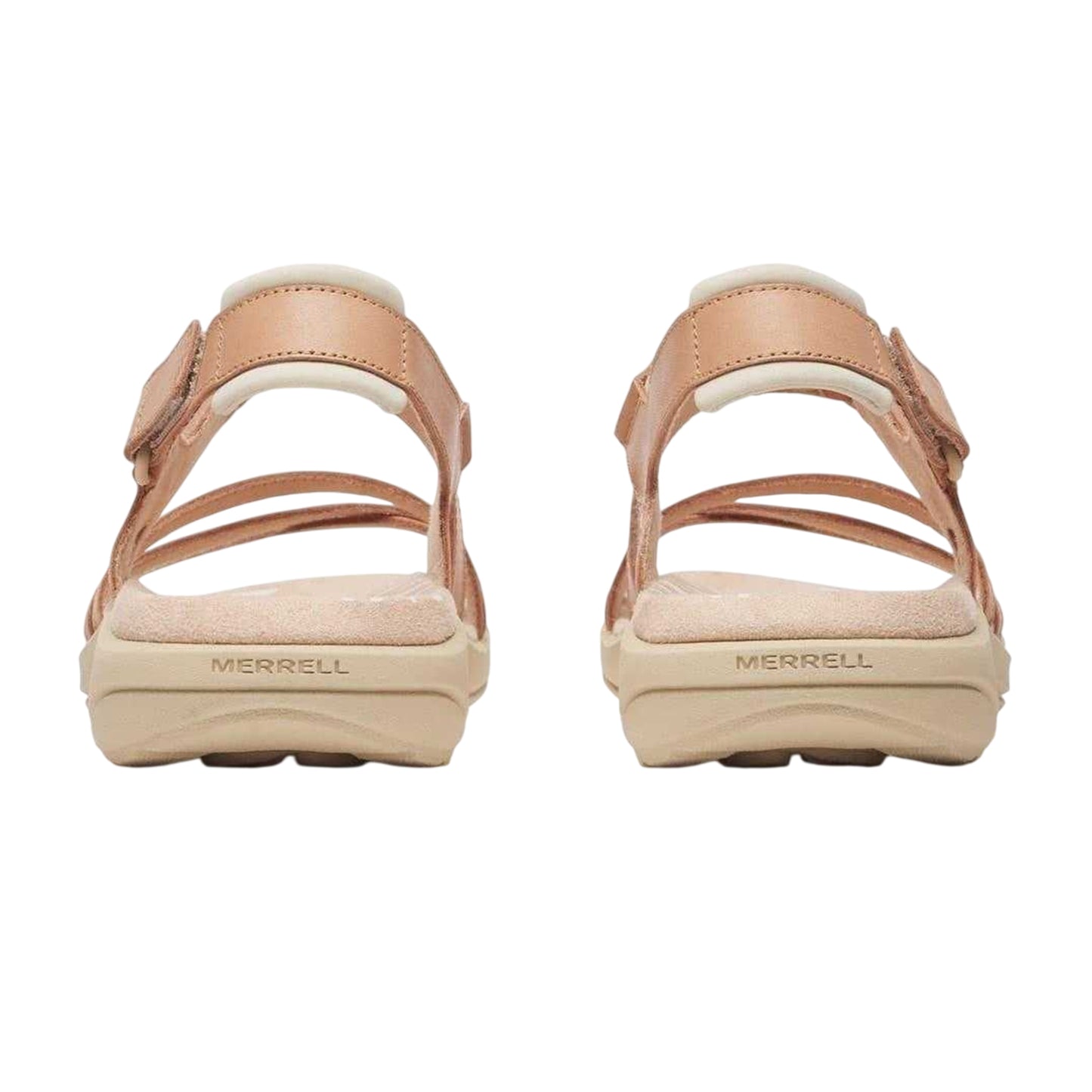 Rose Tan - Back - Merrell Womens-Ladies Harbour Full Grain Leather Backstrap Sandals