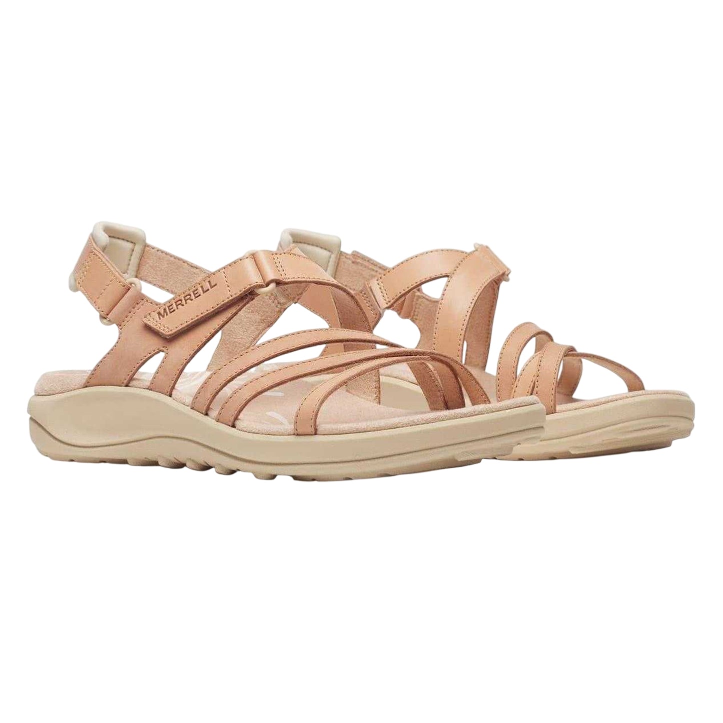 Rose Tan - Lifestyle - Merrell Womens-Ladies Harbour Full Grain Leather Backstrap Sandals