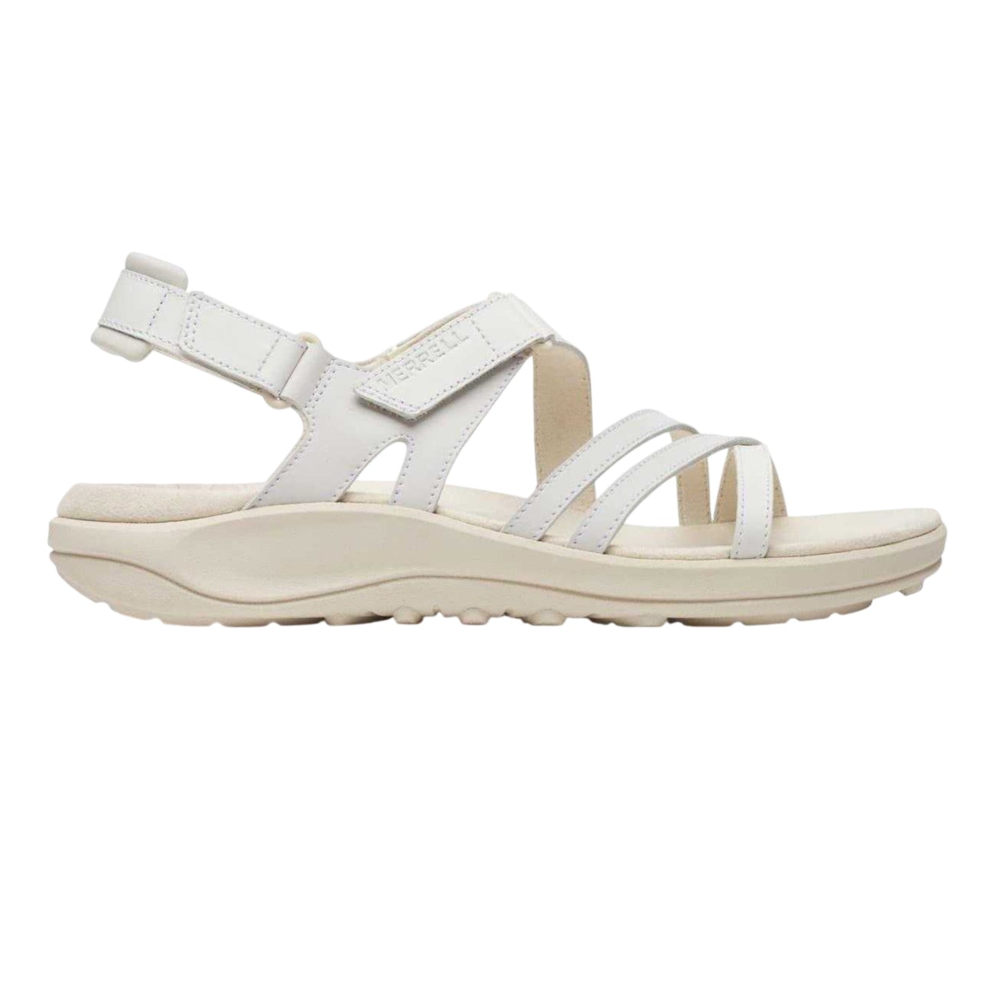 White - Front - Merrell Womens-Ladies Harbour Full Grain Leather Backstrap Sandals