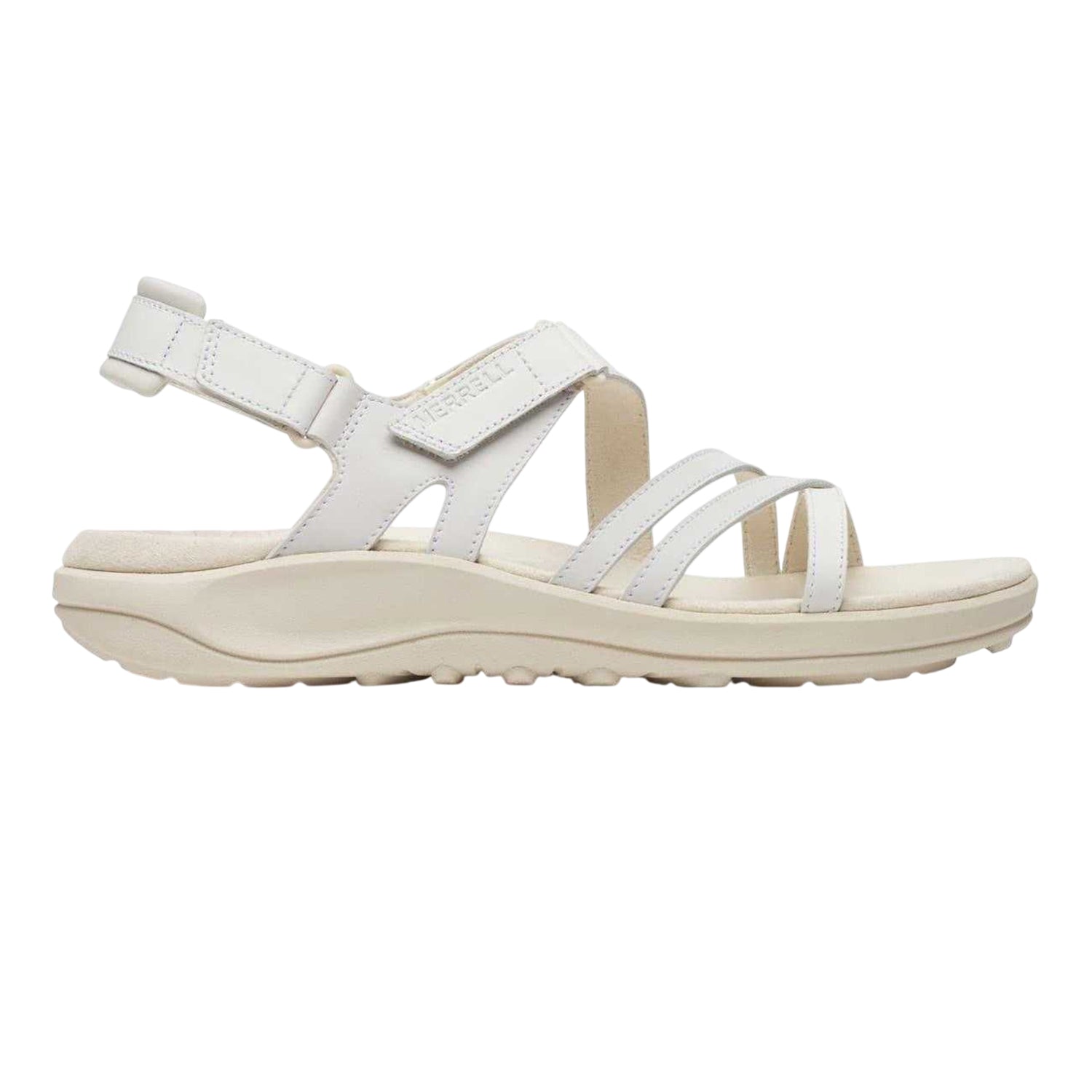 White - Front - Merrell Womens-Ladies Harbour Full Grain Leather Backstrap Sandals