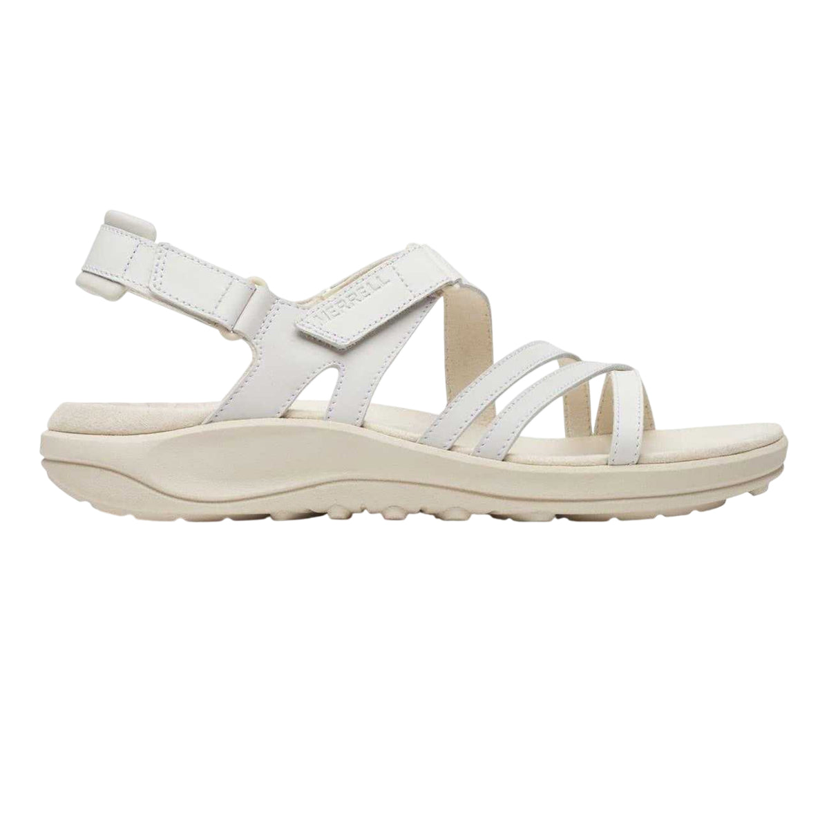 White - Front - Merrell Womens-Ladies Harbour Full Grain Leather Backstrap Sandals