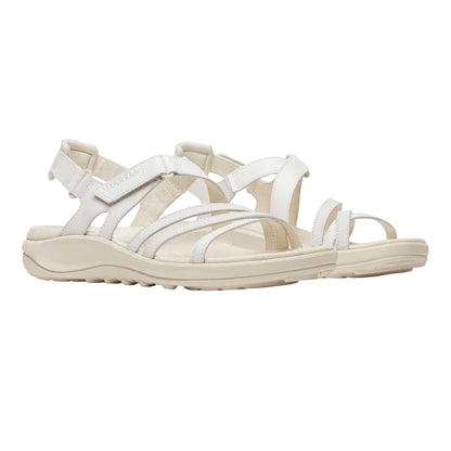 White - Lifestyle - Merrell Womens-Ladies Harbour Full Grain Leather Backstrap Sandals