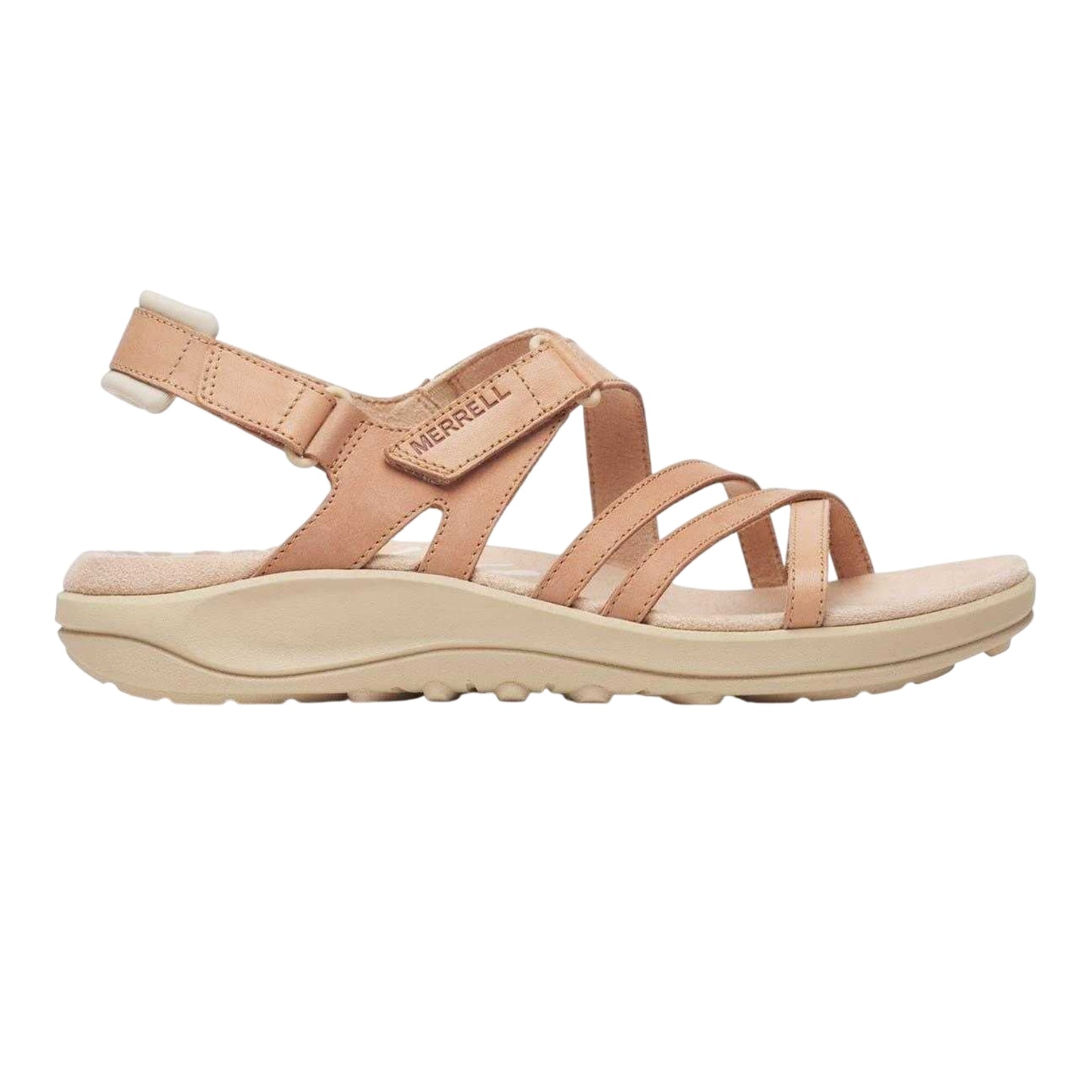 Rose Tan - Front - Merrell Womens-Ladies Harbour Full Grain Leather Backstrap Sandals