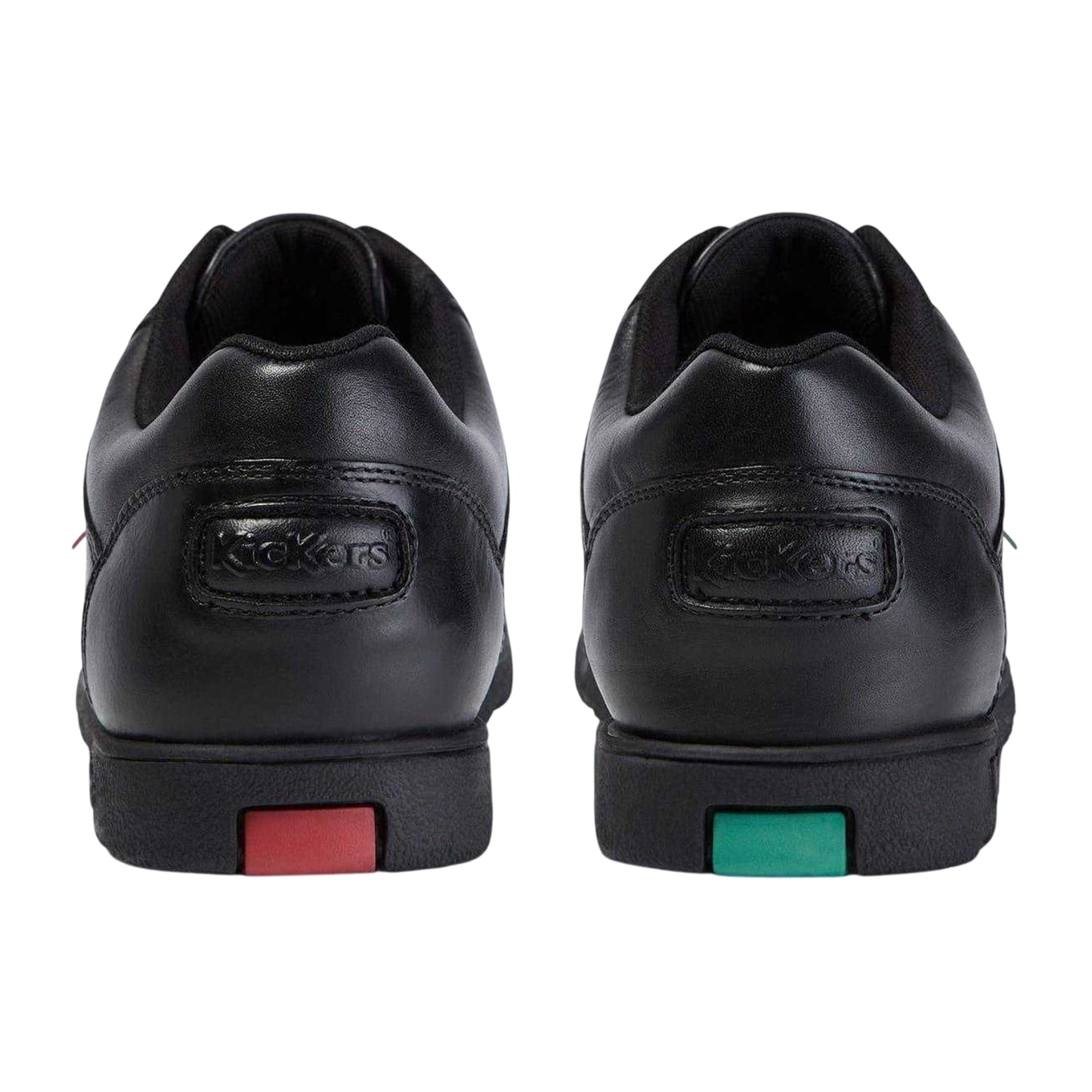 Black - Back - Kickers Childrens-Kids Fragma Leather Lace Up School Shoes