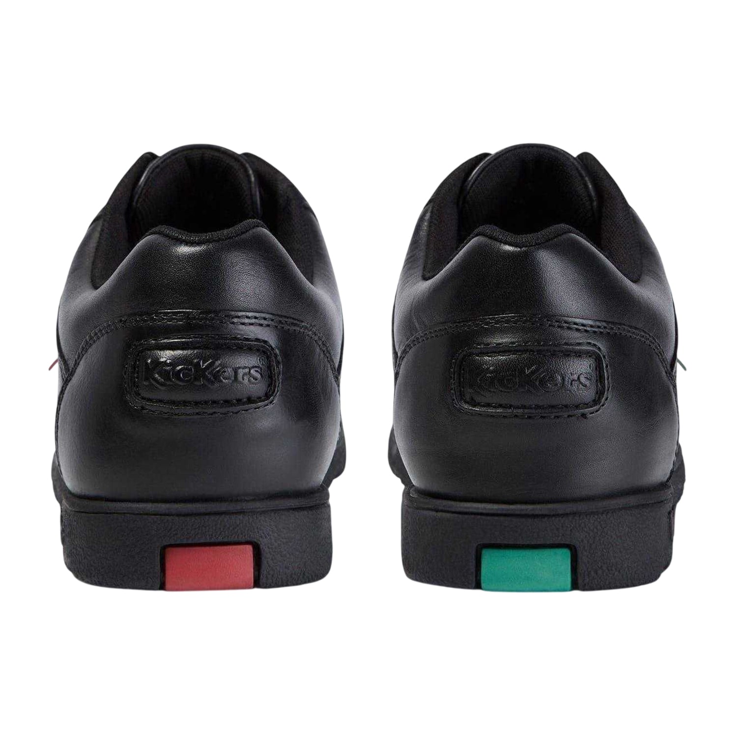 Black - Back - Kickers Childrens-Kids Fragma Leather Lace Up School Shoes