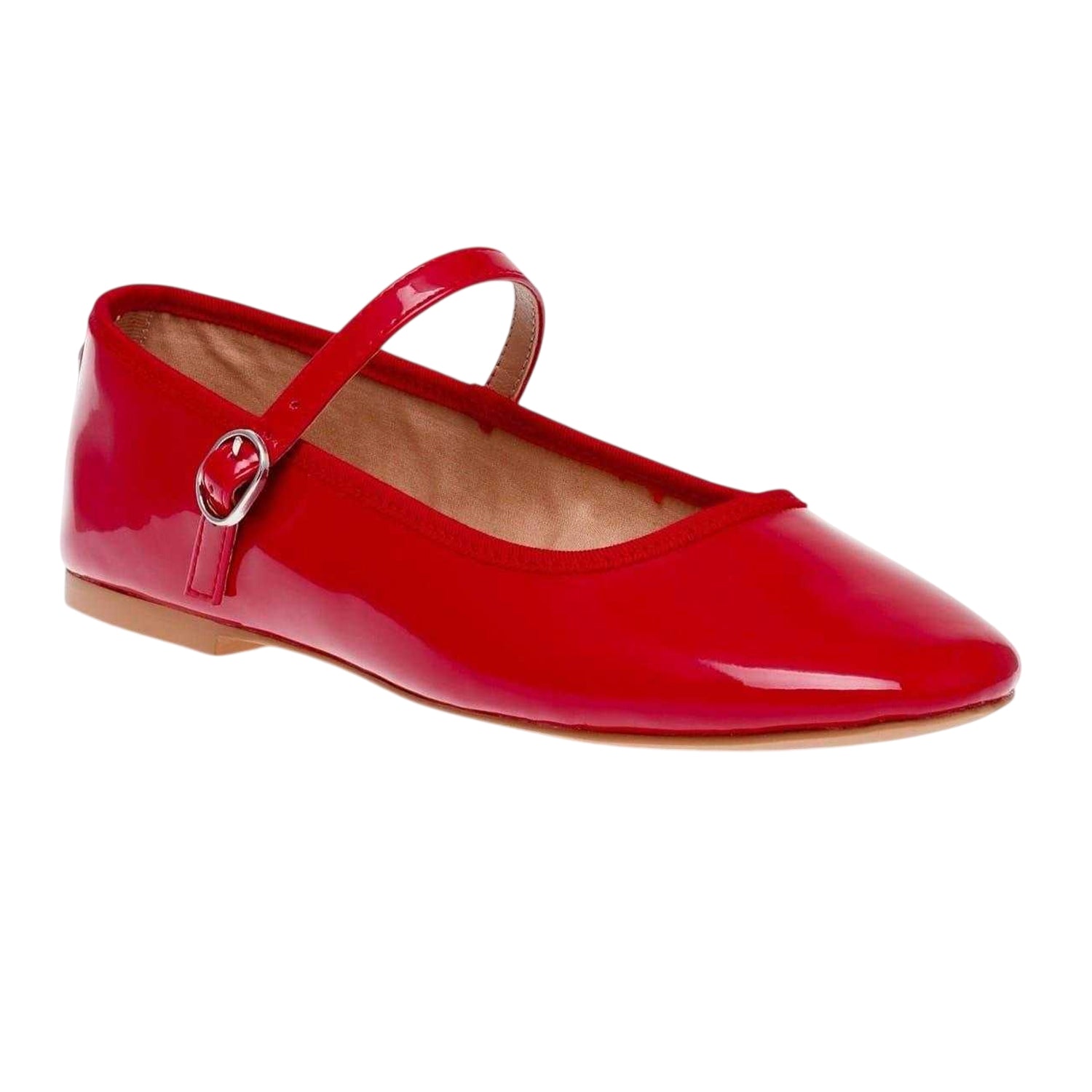 Red - Side - Steve Madden Womens-Ladies Mary Jane Ballet Flats