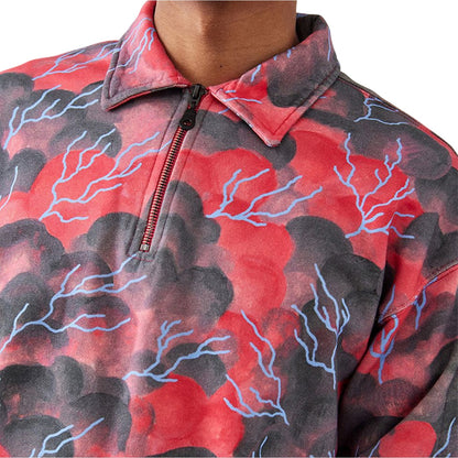 Multicoloured - Side - Levis Mens Lacoste All-Over Print Collared Sweatshirt