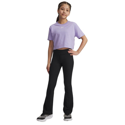 Black - Pack Shot - Under Armour Girls Flared Leg Leggings