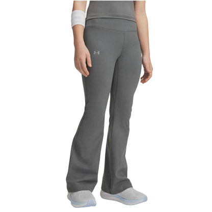 Green Clay - Side - Under Armour Girls Flared Leg Leggings