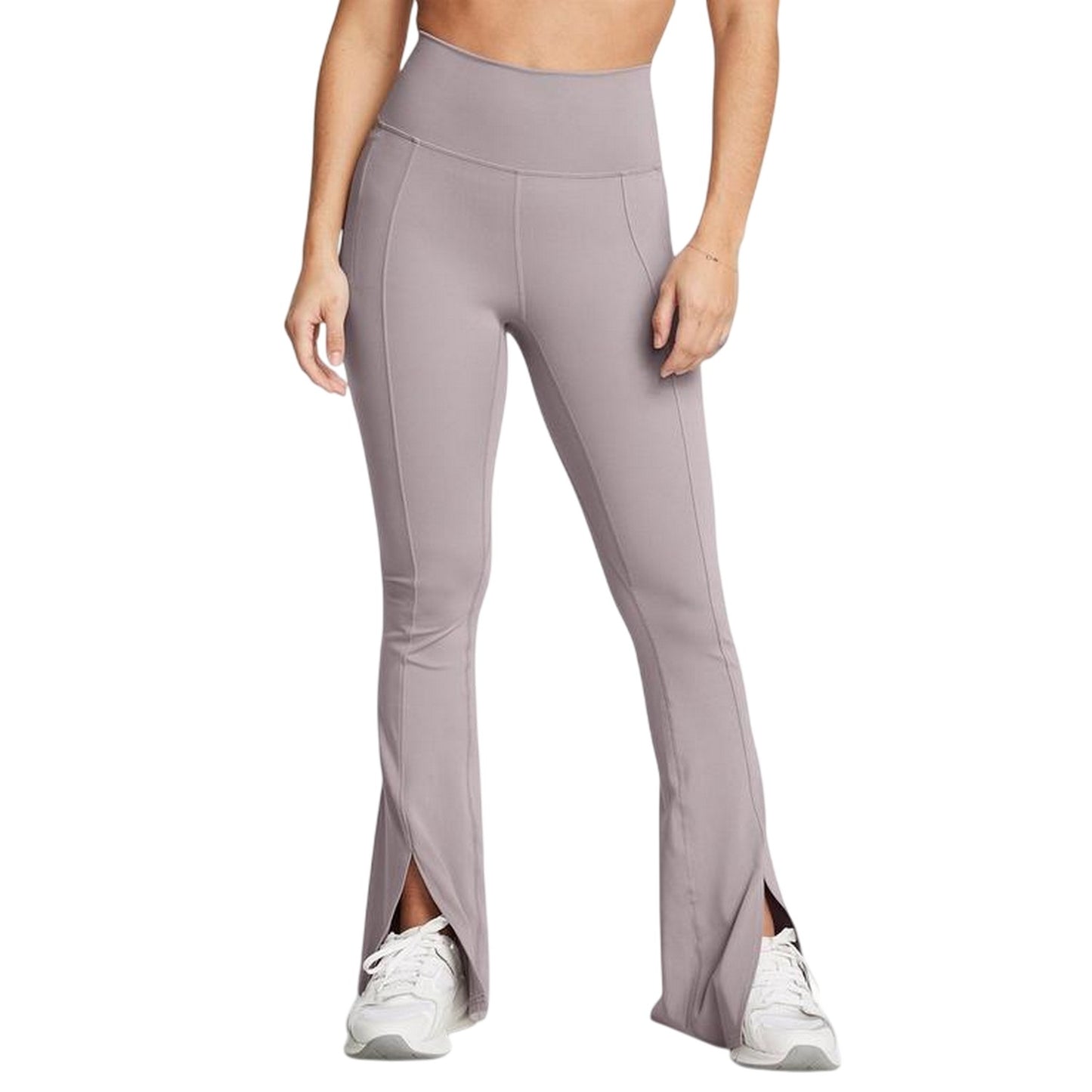 Grey - Side - Under Armour Womens-Ladies Flared Yoga Pants