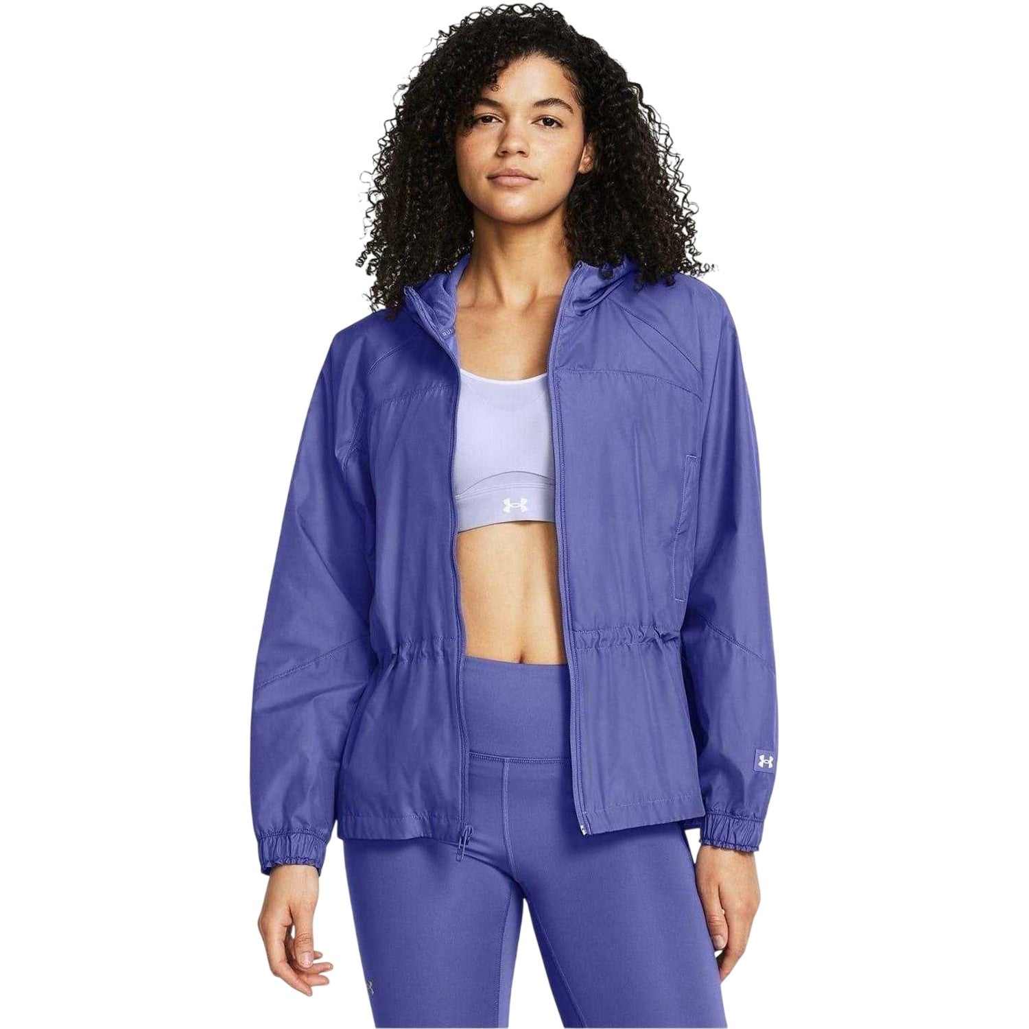 Purple - Side - Under Armour Womens-Ladies Rush Lightweight Jacket